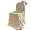 Flanenal de favo de mel sólido macio Sherpa Throw Blanket